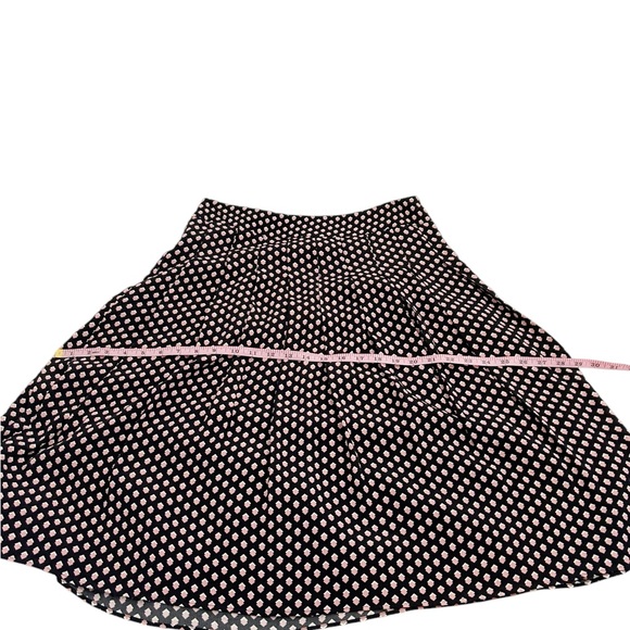 Talbots A-Line Wide Pleated Black White & Pink Geometric Print Skirt Size 4 - Picture 7 of 10